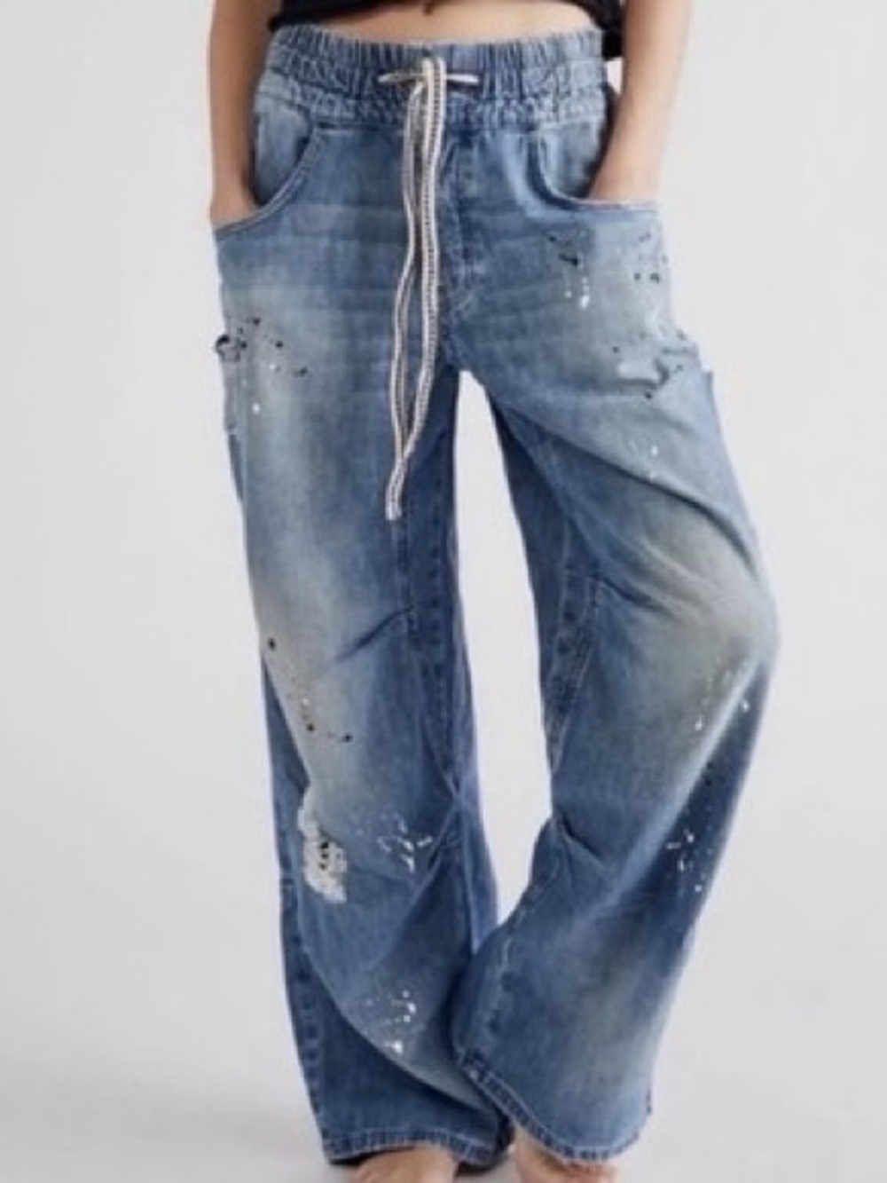 We the free modern love pull on jean’s splatter blue